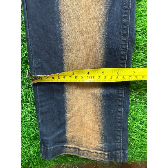 Ravmen Black Label Men’s Jeans Sz 36 Slim Tapered Bleach Stripe Dark Wash - Picture 8 of 11